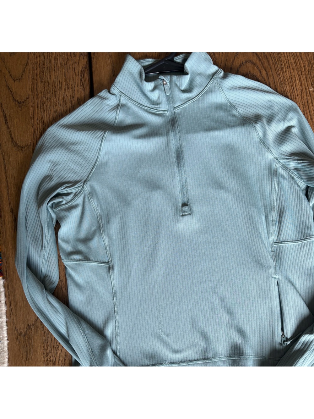 Lululemon Ribbed Half Zip Pullover Sage Green Square Tag Size Medium
